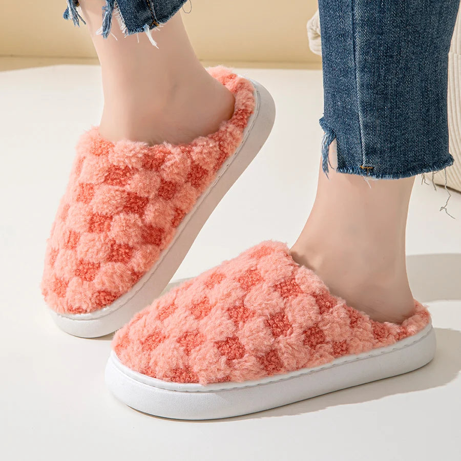 Cotton Slippers for Women Winter Home Indoor Home Warm Non-Slip Thick Bottom Couples New Wool Slippers for Men Autumn and Winter