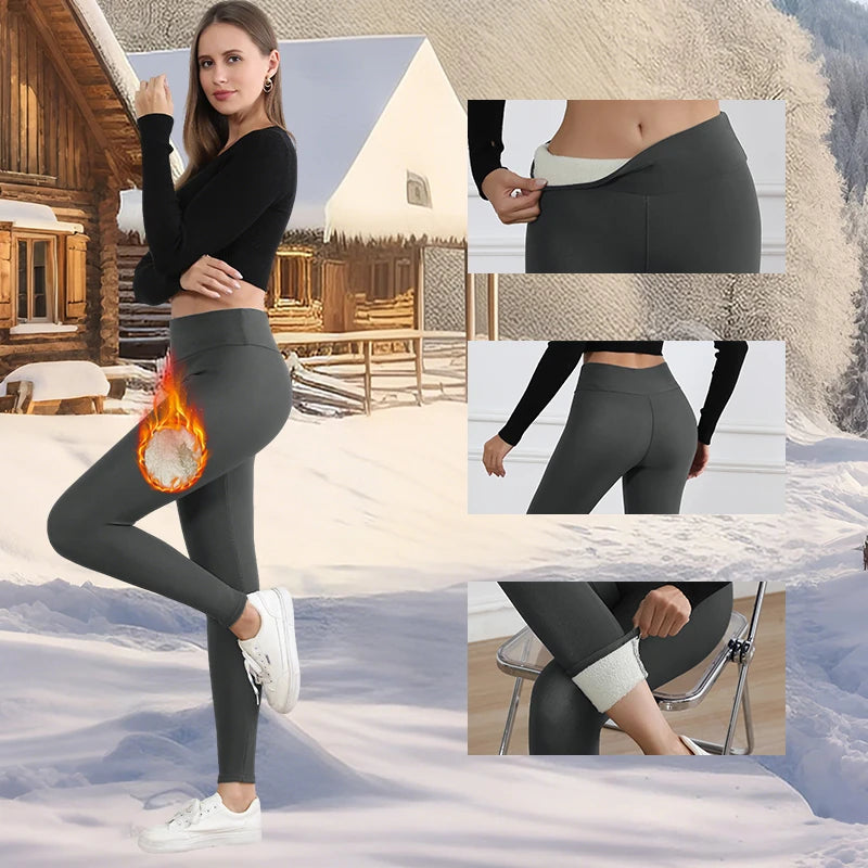 Women's warm wool leggings for winter and autumn