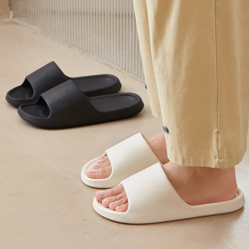 Summer Fashion Slippers Women Shoes Cloud Slippers For Men Home Flat Sandals Massage Flip Flops Couples Bathroom Indoor Slides