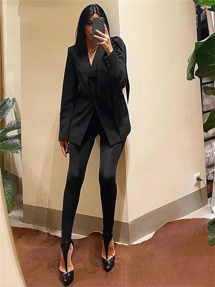 Korean Fashion Winter Black High Waisted Skinny Y2K Women Pants Sexy Glitter Casual Club 2022 Leggings Pants Long