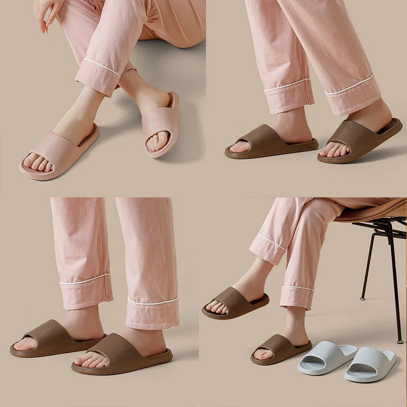 Summer Fashion Slippers Women Shoes Cloud Slippers For Men Home Flat Sandals Massage Flip Flops Couples Bathroom Indoor Slides
